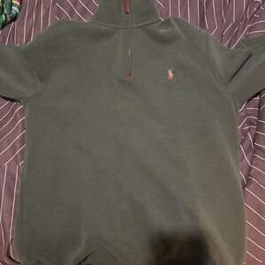 Polo by Ralph Lauren Men's Dark Green Zip-Up Sweater